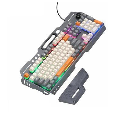 Клавиатура HOCO DI98 Murphy 3-color wired keyboard(Ukrainian version) Star Gray (6942007674232) фото №6