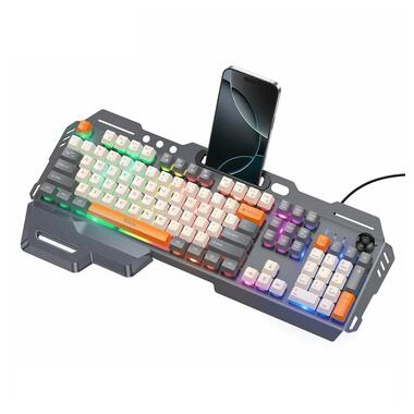 Клавиатура HOCO DI98 Murphy 3-color wired keyboard(Ukrainian version) Star Gray (6942007674232) фото №5