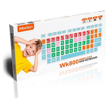 Клавиатура MEETION 2.4 G Kids wireless Keyboard WK800 белая фото №8