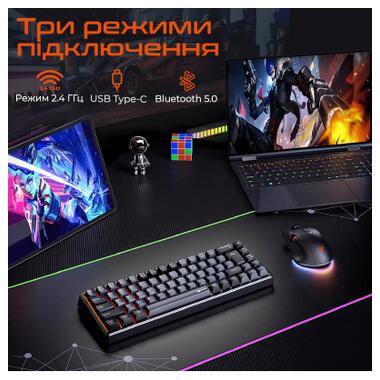 Клавиатура Meetion MK12 Bluetooth/USB Type-C Black (MT-MK12-A-RUA) фото №6