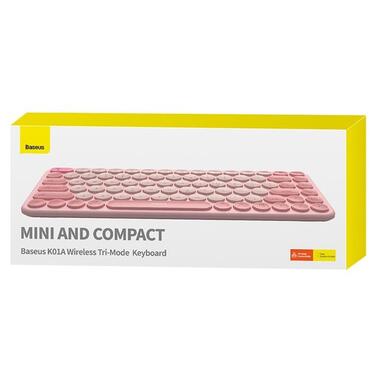 Беспроводная клавиатура Baseus K01A Wireless Tri-Mode Keyboard (English Version) (B00955503) Baby Pink фото №11