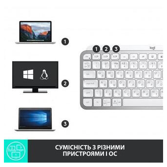 Клавіатура LOGITECH MX Keys Mini Minimalist Wireless, США, блідо-сіра (920-010499) фото №7
