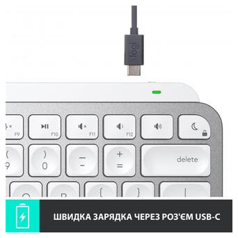 Клавіатура LOGITECH MX Keys Mini Minimalist Wireless, США, блідо-сіра (920-010499) фото №8
