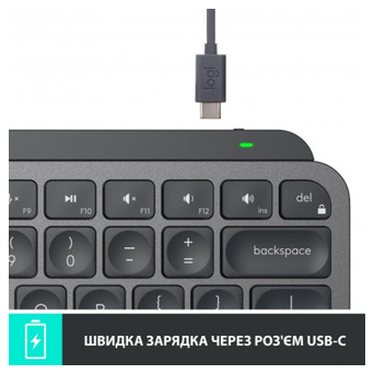 Клавиатура Logitech MX Keys Mini Wireless Illuminated UA Graphite (920-010498) фото №7