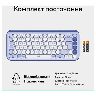 Клавиатура LOGITECH POP ICON KEYS - LILAC - US INT'L (L920-013074) фото №10