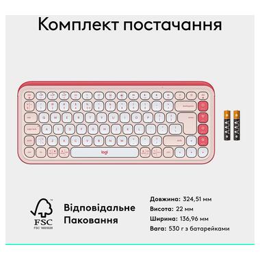 Клавиатура LOGITECH POP ICON KEYS - ROSE - US INT'L (L920-013073) фото №10