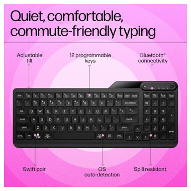 Клавіатура HP 460 Multi-Device Bluetooth UA Black (7N7B8AA) фото №9