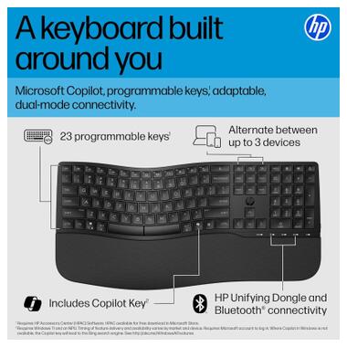 Клавіатура HP 680 Comfort Dual-Mode UA Black (8T6L8AA) фото №2