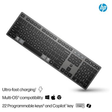 Клавіатура HP 720 Multi-Device Rechargeable Wireless/Bluetooth UA Black (9T5B1AA) фото №5