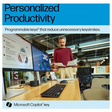 Клавіатура HP 720 Multi-Device Rechargeable Wireless/Bluetooth UA Black (9T5B1AA) фото №4