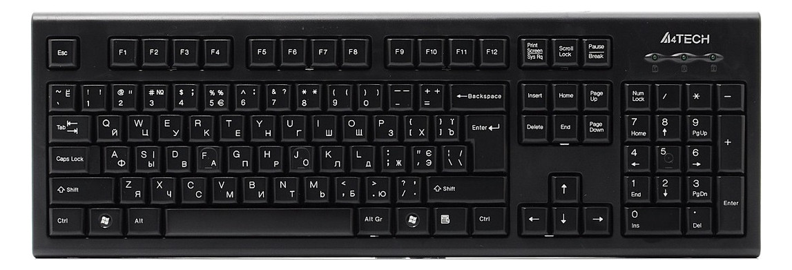 Клавіатура A4Tech KR-85 PS/2 black фото №1