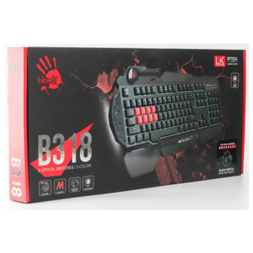 Клавіатура A4Tech Bloody B318 Black USB Black (Кривавий B318 Black LK Black) фото №4