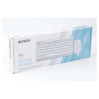 Комплект (клавіатура, миша) бездротовий A4Tech FG1112S White USB фото №6