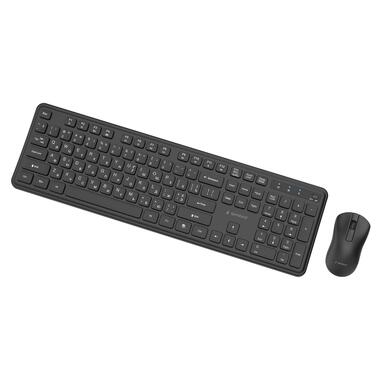 Комплект (клавиатура, мышь) беспроводной Gembird KBS-WPS-01-CYRL Black фото №2