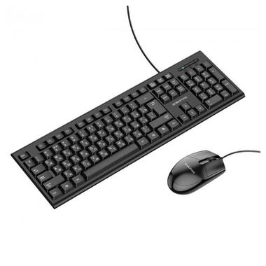Комплект клавіатура та миша Borofone BG6 (ENG) чорний фото №1