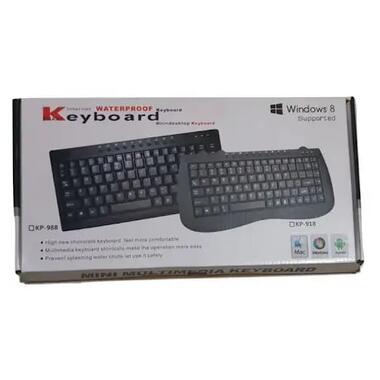 Клавиатура проводная KP-988 mini USB кабель 1.3 м черный 2549_325 фото №4