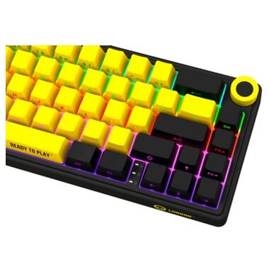 Клавіатура Lorgar KBP70MW Pro RGB Wireless/Bluetooth/USB UA Black/yellow (LRG-KBP70MW-YL-US) фото №6