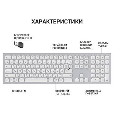 Клавіатура OfficePro SK1550 Wireless White (SK1550W) фото №6