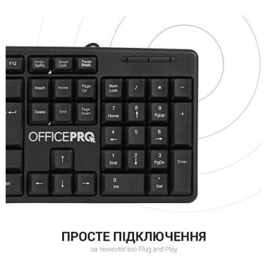 Клавіатура OfficePro SK166 USB Black фото №7
