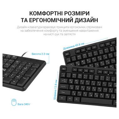 Клавіатура OfficePro SK166 USB Black фото №5