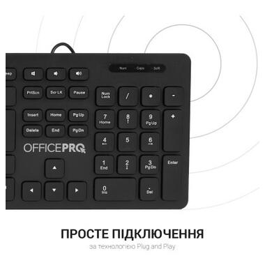 Клавіатура OfficePro SK276 USB Black фото №7
