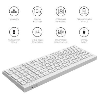 Клавіатура OfficePro SK985W Wireless/Bluetooth White фото №10