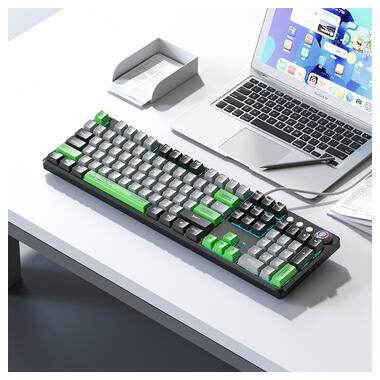 Клавіатура Aula Mechanical F2088 PRO Black/Gray, plus 9 Green keys KRGD blue (6948391234892) фото №2