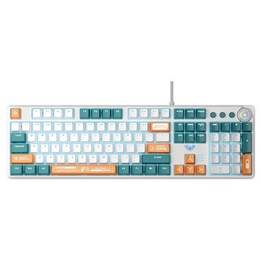 Клавіатура Aula Mechanical F2088 PRO White/Blue, plus 9 Orange keys KRGD blue (6948391234908) фото №1