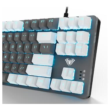Клавіатура Aula Mechanical F3287 Grey/White keycap KRGD blue (6948391240954) фото №4
