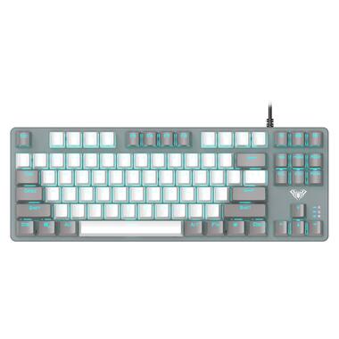 Клавіатура Aula Mechanical F3287 White/Grey keycap KRGD blue (6948391240688) фото №1