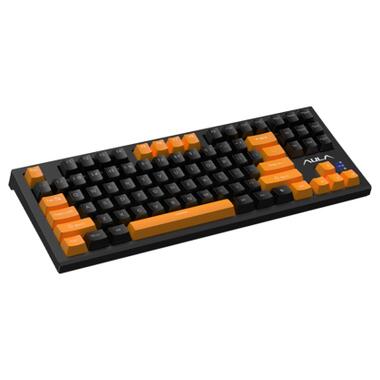Клавiатура Aula F3032 Keycaps plus 21 Dark Yellow Keys KRGD Brown USB UA Black (6948391201740) фото №1
