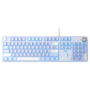 Клавіатура Aula Mechanical F2088 PRO White/Violet, plus 9 Purple keys KRGD blue (6948391234915) фото №1