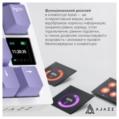 Клавіатура Ajazz AK820 Pro Gift Switch Purple RGB USB/Wireless/Bluetooth UA Purple (AK820PRO-G-PWB) фото №9