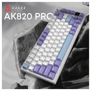 Клавіатура Ajazz AK820 Pro Gift Switch Purple RGB USB/Wireless/Bluetooth UA Purple (AK820PRO-G-PWB) фото №7