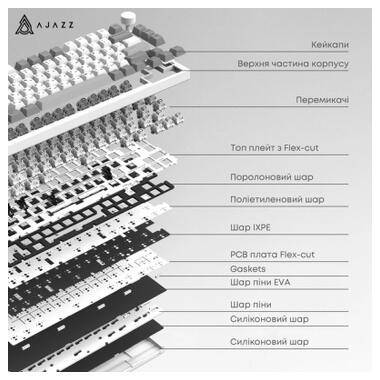 Клавіатура Ajazz AK820 Pro Gift Switch Purple RGB USB/Wireless/Bluetooth UA Purple (AK820PRO-G-PWB) фото №10