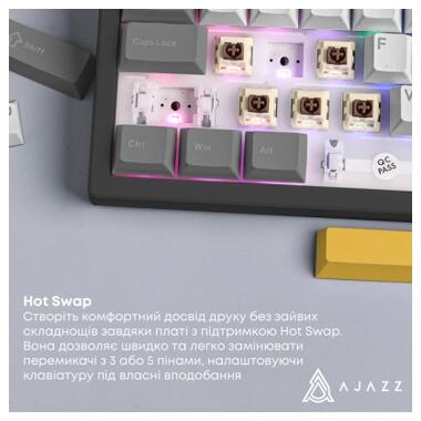 Клавиатура Ajazz AK980 V2 Maillard Switch Wireless/Bluetooth/USB UA Black/Grey/Yellow (AK980-V2-M-BGY) фото №9