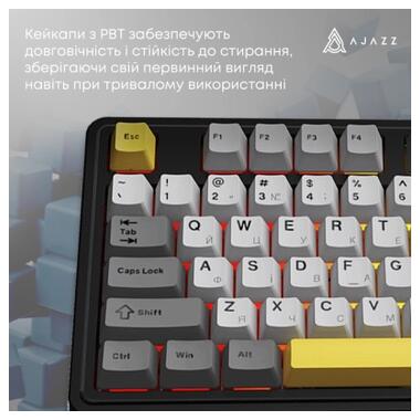 Клавиатура Ajazz AK980 V2 Maillard Switch Wireless/Bluetooth/USB UA Black/Grey/Yellow (AK980-V2-M-BGY) фото №8