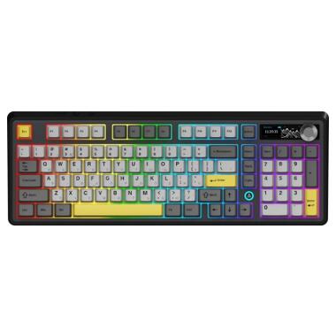 Клавиатура Ajazz AK980 V2 Maillard Switch Wireless/Bluetooth/USB UA Black/Grey/Yellow (AK980-V2-M-BGY) фото №1