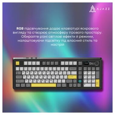 Клавиатура Ajazz AK980 V2 Maillard Switch Wireless/Bluetooth/USB UA Black/Grey/Yellow (AK980-V2-M-BGY) фото №11