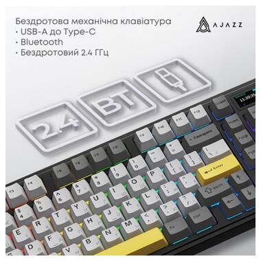 Клавиатура Ajazz AK980 V2 Maillard Switch Wireless/Bluetooth/USB UA Black/Grey/Yellow (AK980-V2-M-BGY) фото №3