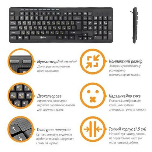 Клавіатура Piko KB-008 Black (1283126467103) фото №3