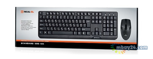 Комплект клавиатура + мышка Real-El Standard 505 Kit USB Черный фото №3