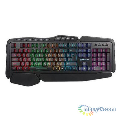 Клавіатура Real-El 8900 Gaming RGB Macro Black фото №1
