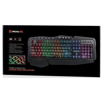 Клавіатура REAL-EL 8900 RGB Macro Gaming USB чорна фото №3