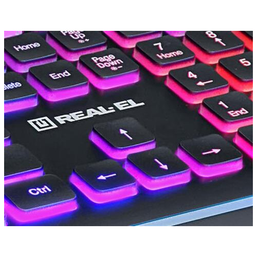 Клавіатура REAL-EL Comfort 8000 Backlit Ukr Black USB фото №7