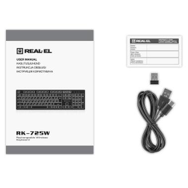 Клавиатура Real-El RK-725W беспроводная/Bluetooth, чёрная (EL123100061) фото №8