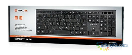 Клавіатура Real-El Comfort 7080 USB Чорний фото №4