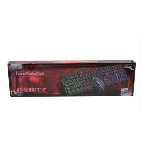 Клавіатура з кольоровим підсвічуванням та мишкою UKC HK-6300TZ, Чорний фото №2