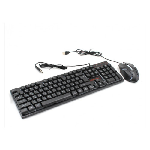 Клавіатура з кольоровим підсвічуванням та мишкою UKC HK-6300TZ, Чорний фото №1