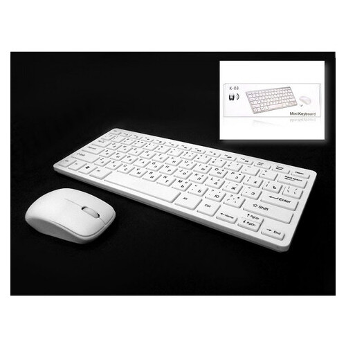 Бездротова клавіатура з мишкою UKC k03 з російською розкладкою, Білий фото №1